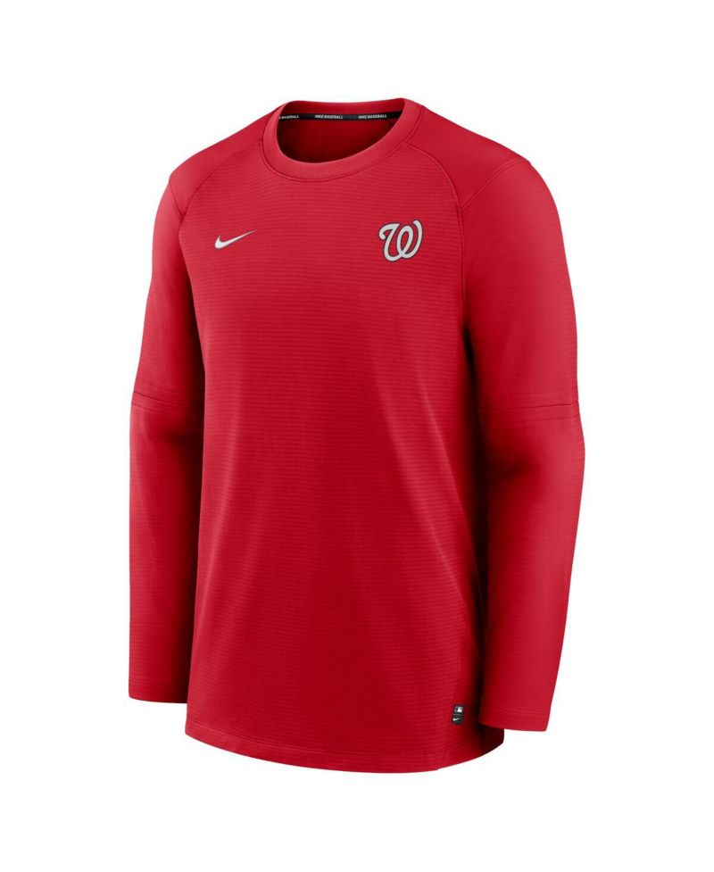 Men's Red Washington Nationals Authentic Collection Logo Performance Long Sleeve T-shirt