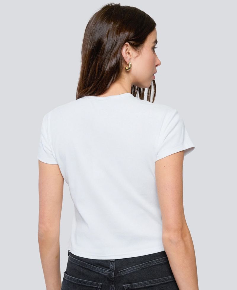 Women's White New York Knicks Cropped Baby T-Shirt