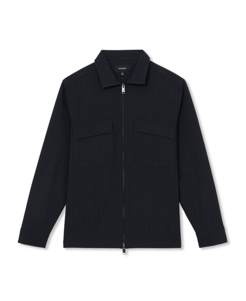 Men's Sidney Stripe Zip-Through Overshirt