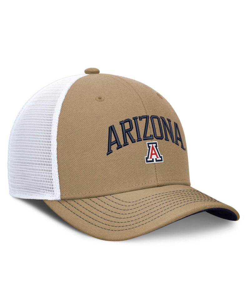 Men's and Women's Beige/Navy Arizona Wildcats Primetime Arched Trucker Adjustable Hat