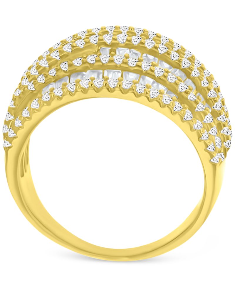 Mixed Cubic Zirconia Multi-Row Ring (4-3/4 ct. t.w.) in 14k Gold over Sterling Silver