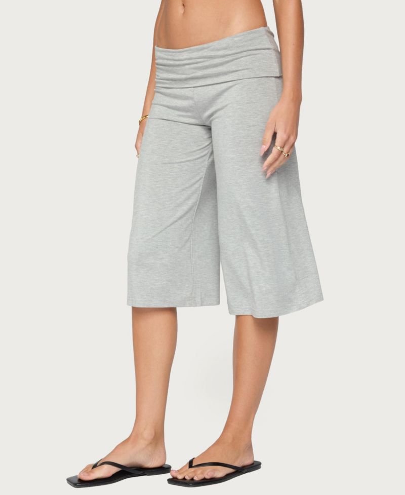 Women's Shirly Wide-Leg Foldover Waistband Capri Pants