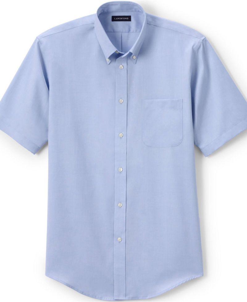 Men's Short Sleeve No Iron Pinpoint Dress Shirt