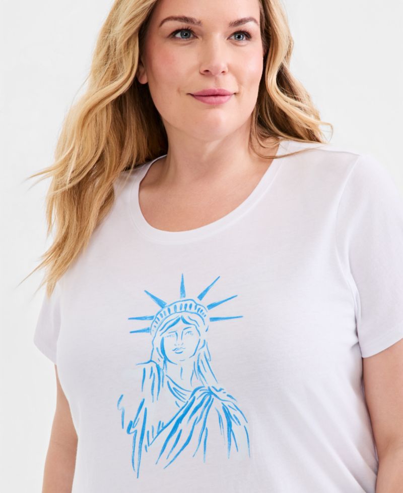 Plus Size Americana Graphic Short-Sleeve Crewneck T-Shirt