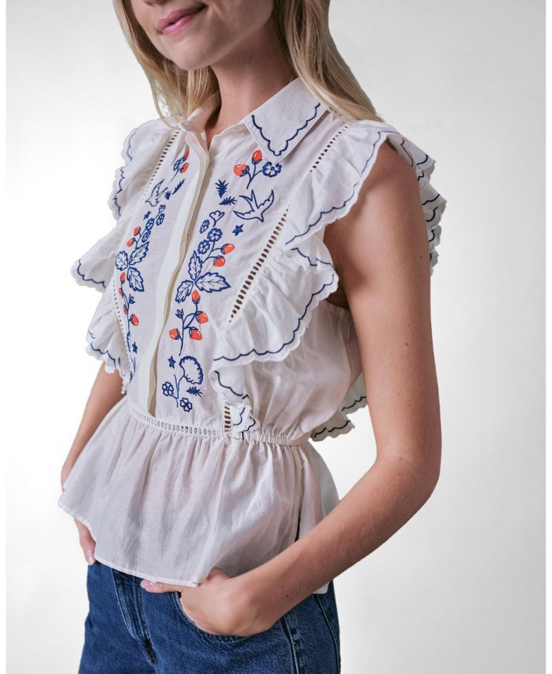 Women's Wild Strawberry Silk Blend Blouse