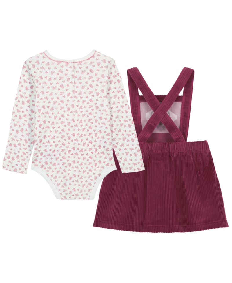 Baby Girls' Long-Sleeve Bodysuit and Jumper, 2-Piece Set