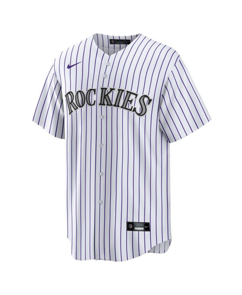 Men's White Colorado Rockies 1 Dad Home Replica Jersey