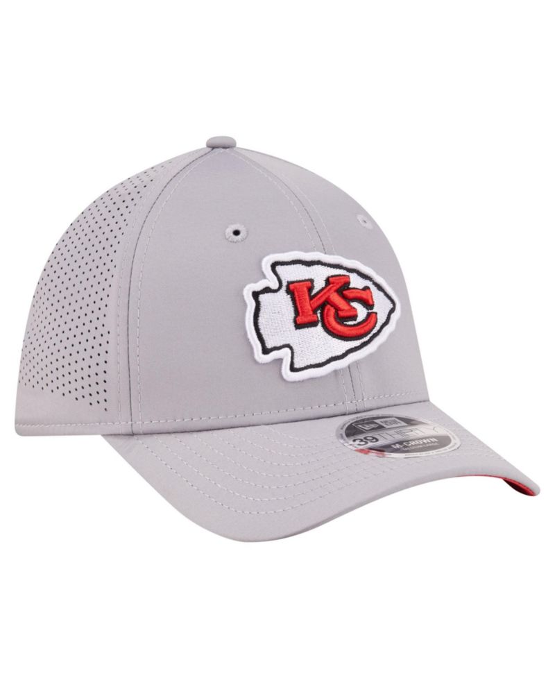 Men's Gray Kansas City Chiefs 39THIRTY M-Crown Stretch Hat