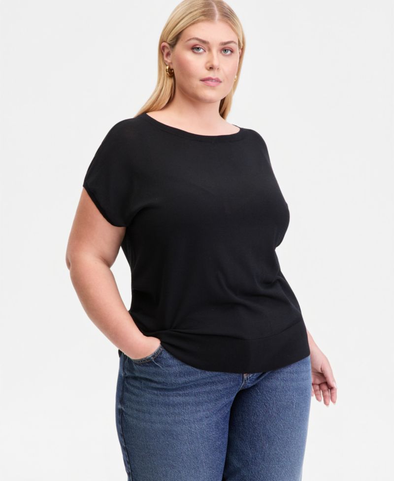 Plus Size Dolman-Sleeve Sweater