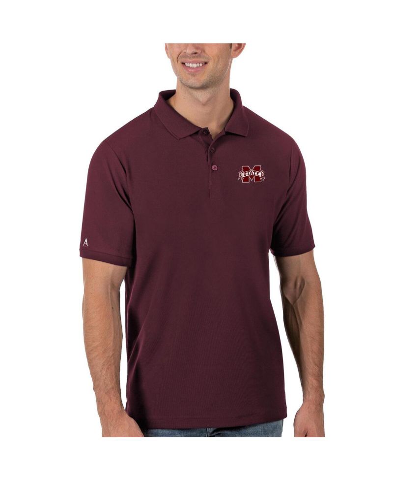 Men's Maroon Mississippi State Bulldogs Legacy Pique Polo Shirt