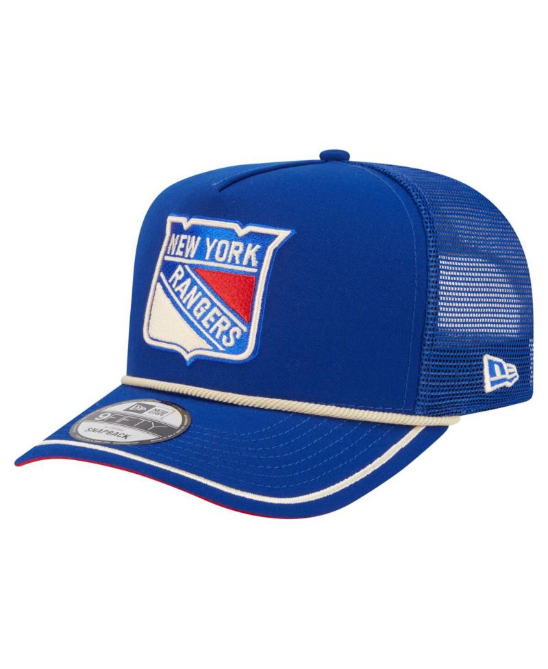 Men's Blue New York Rangers Vintage Team Rope A-Frame 9FIFTY Snapback Hat