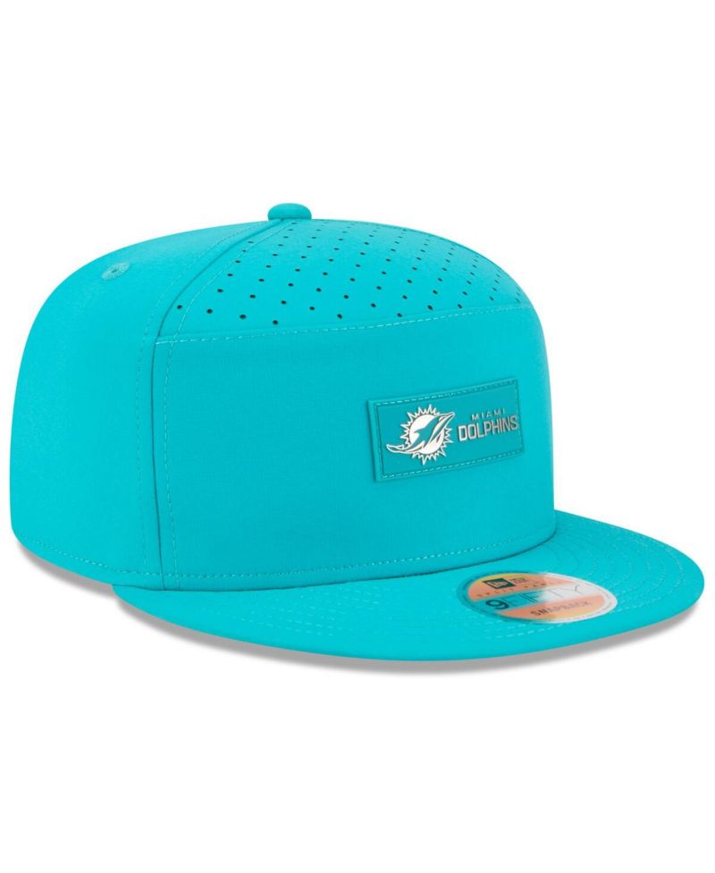 Men's Aqua Miami Dolphins 2025 Sideline Split Panel 9FIFTY Snapback Hat