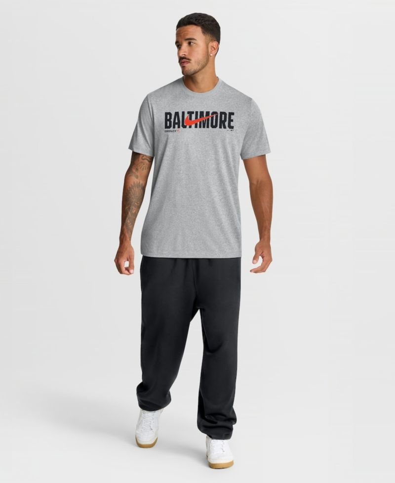 Men's Heather Gray Baltimore Orioles Swoosh Legend Dri-FIT T-Shirt