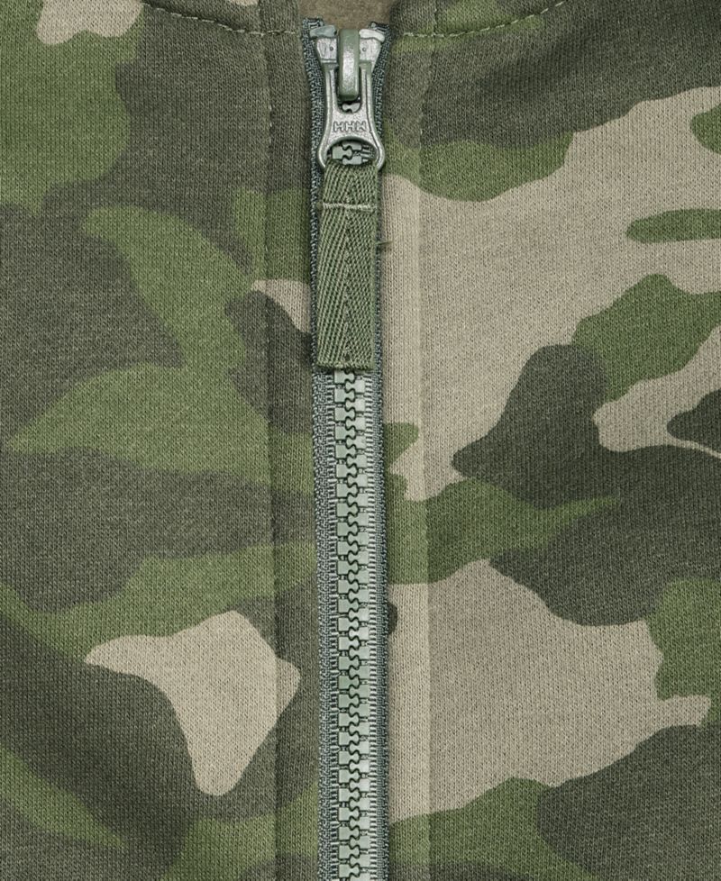 Boys' XS-XL Camo-Print Zip-Up Hoodie