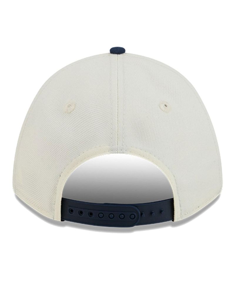 Women's Cream/Navy New England Patriots Tonal A-Frame 9FORTY Adjustable Hat