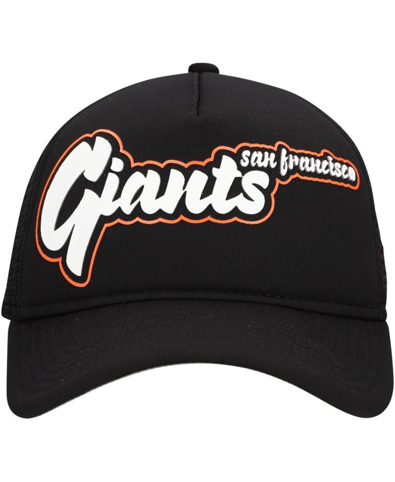 Men's Black San Francisco Giants Retro Bold A-Frame Trucker 9FORTY Adjustable Hat