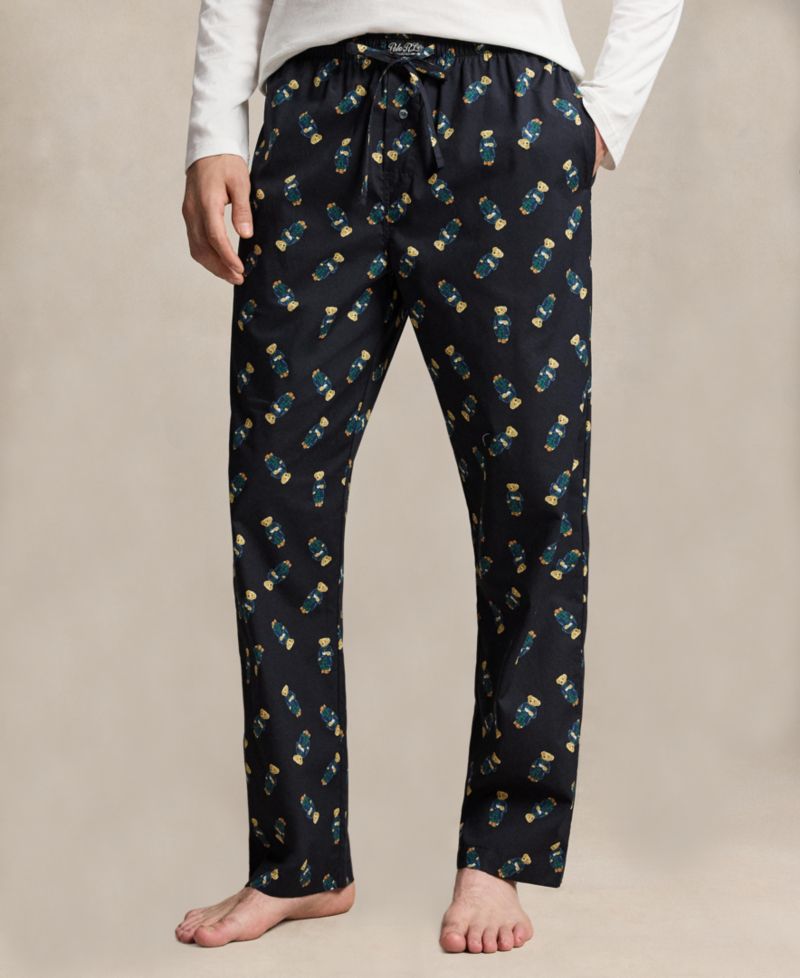 Men's Polo Bear Long-Sleeve Top and Pants, 2-Piece Set