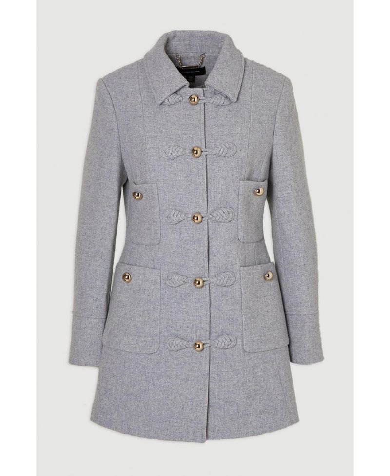 Women's Sculpted Midi Knot-Front Occasion Coat