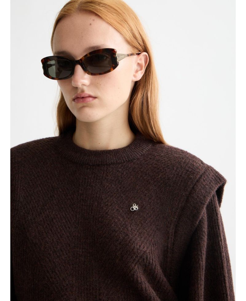 Women's Shoulder detail crew neck pullover