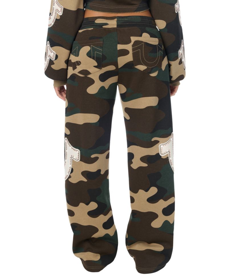 Women's Low-Rise Straight Leg Camo Sweatpants