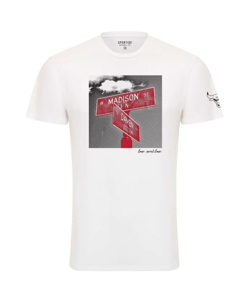 Men's and Women's White Chicago Bulls 1966 Collection Bingham T-shirt