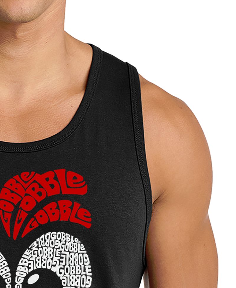 Men's Gobble Gobble Word Art Graphic Tank Top
