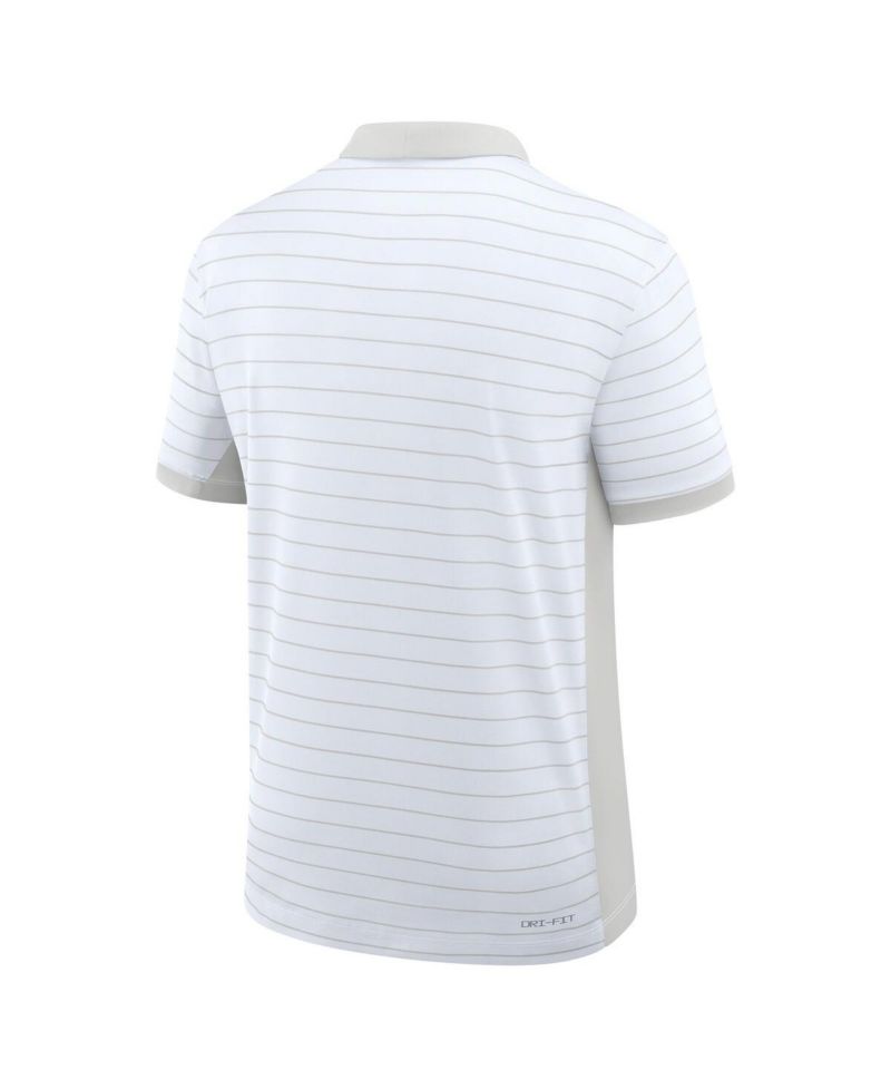 Men's White Clemson Tigers 2025 Early Season Coaches Sideline Victory Stripe Performance Polo Shirt