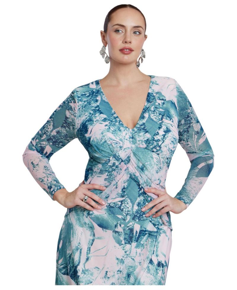 Women's Printed Mesh Maxi Dress