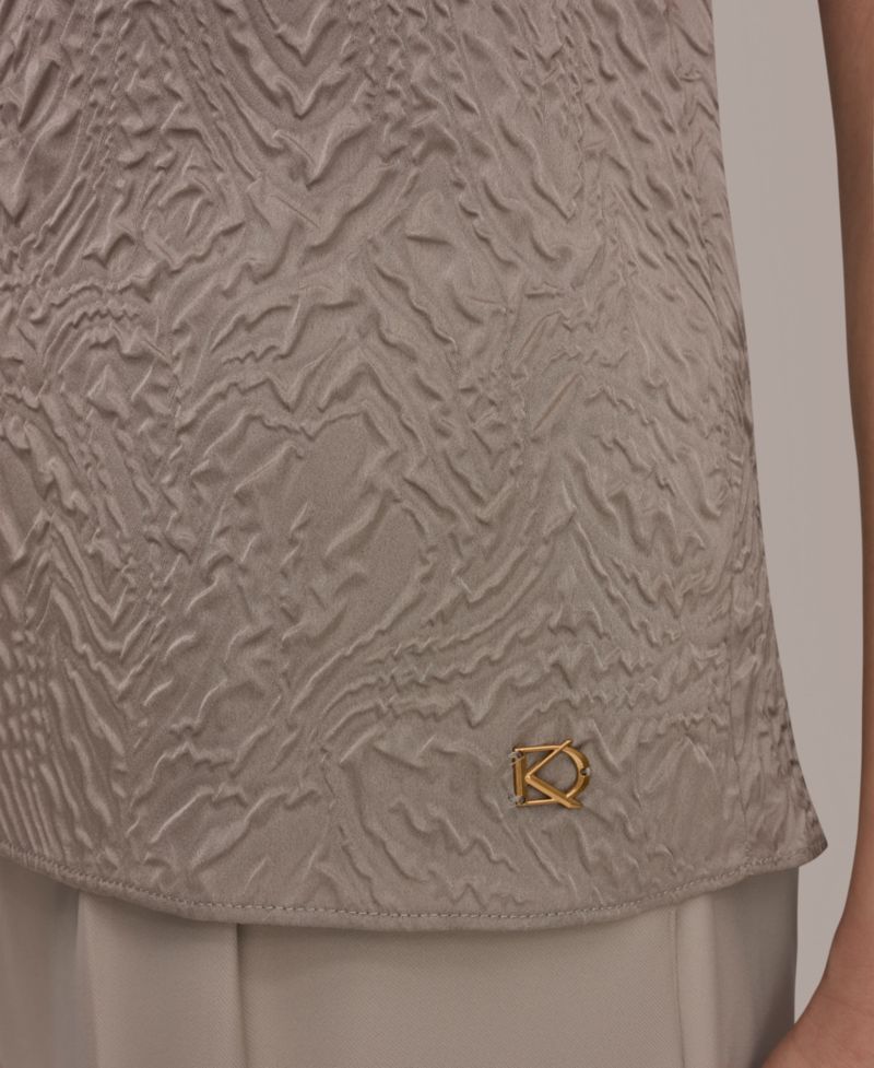 Women's Mixed Media Extended Shoulder Top