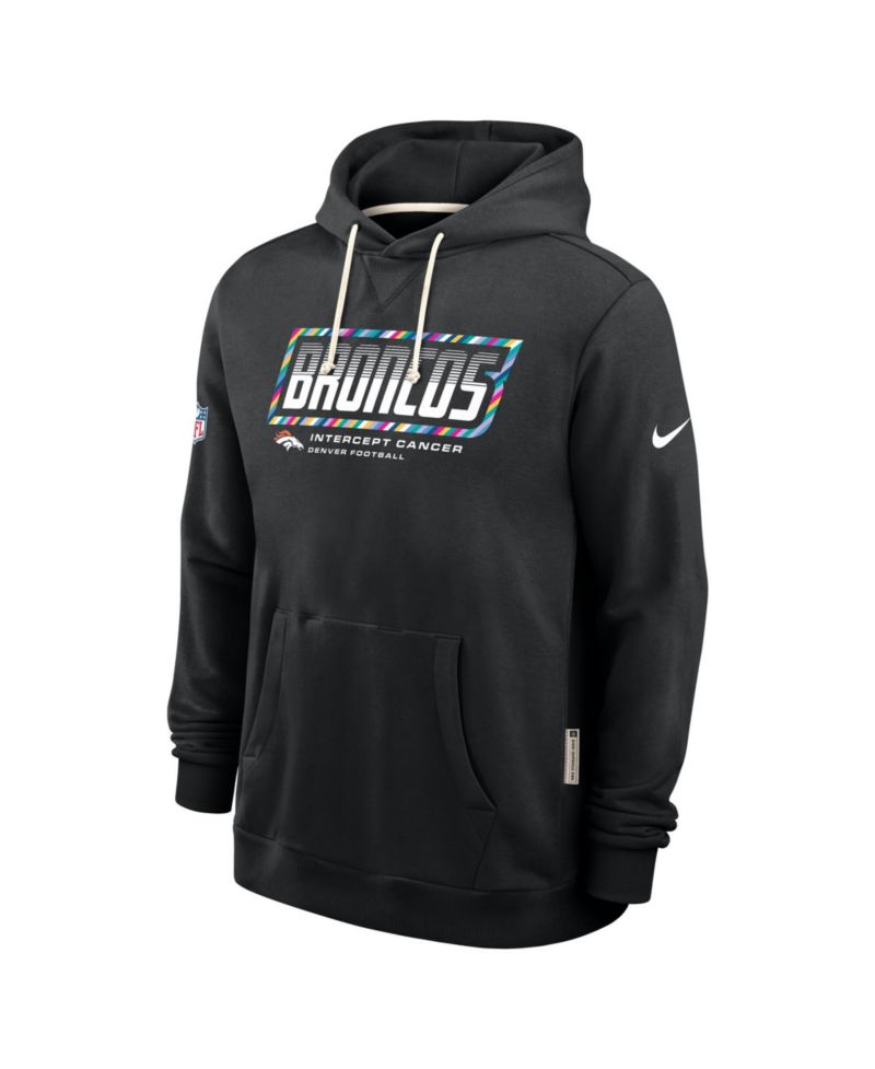 Men's Black Denver Broncos 2026 NFL Cruical Catch Sideline Dri-Fit Pullover Hoodie