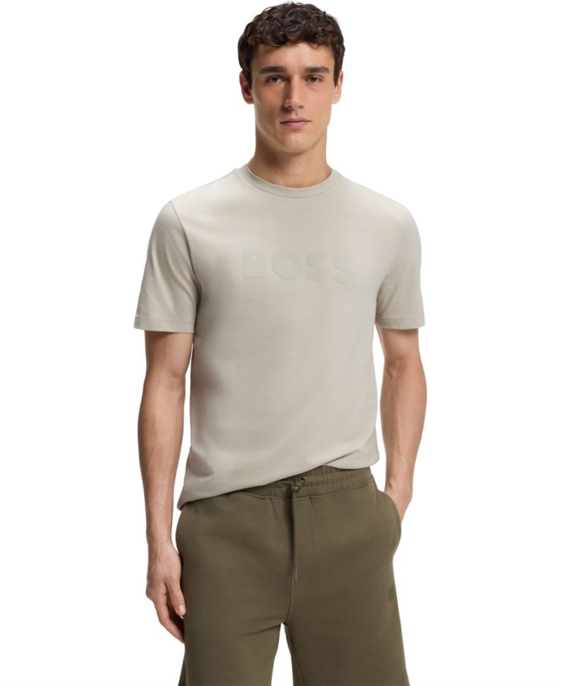 Men's Cotton Regular-Fit Logo Print T-Shirt