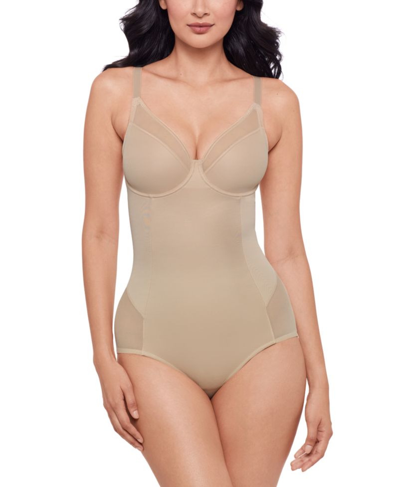 Women's Sexy Sheer Shaping Padded-Cup Bodysuit 2763