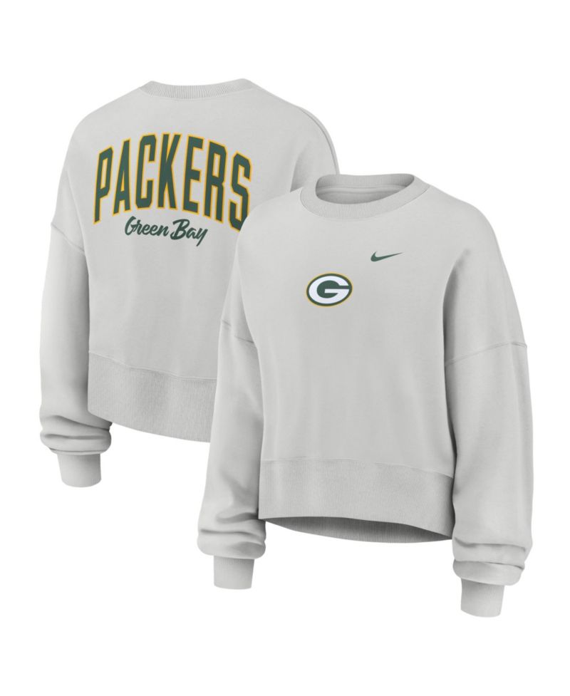 Women's Gray Green Bay Packers Oversized Primetime Phoenix Fleece Sweatshirt