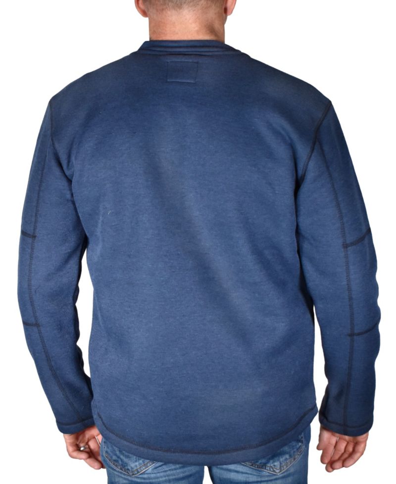 Men's Fleece Lined Rib Henley T-shirt