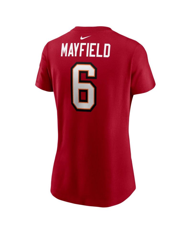 Women's Baker Mayfield Red Tampa Bay Buccaneers Player Name & Number T-Shirt