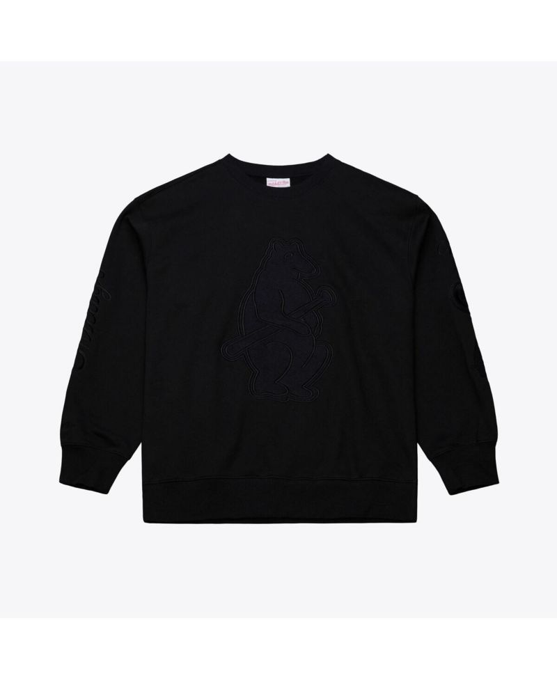 Men's Black Chicago Cubs Phantom Fleece Crewneck Sweatshirt