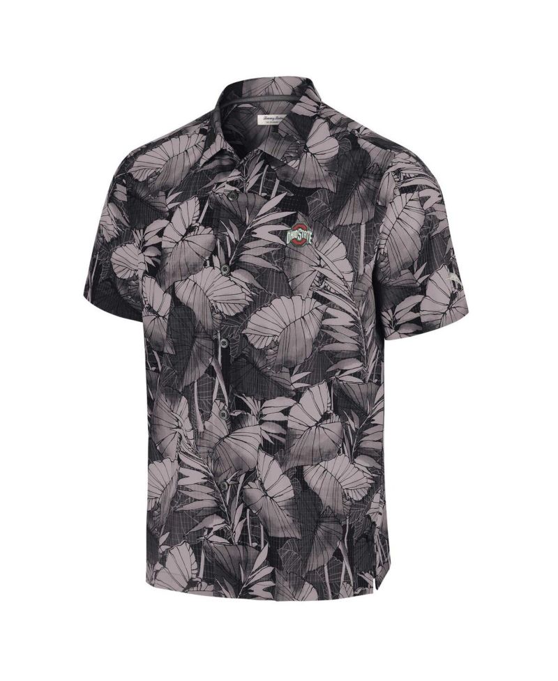 Men's Black Ohio State Buckeyes Coast Nuevo Fronds Button-Up Shirt
