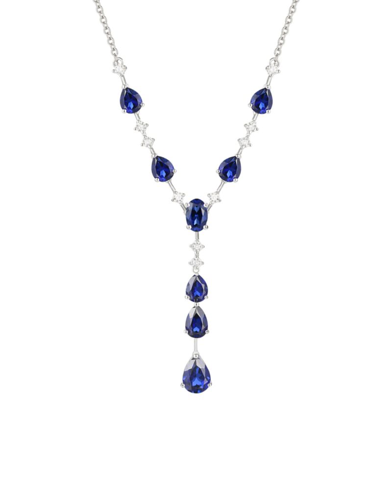 Blue Topaz (1/2 ct. t.w.) & Lab-Grown White Sapphire (1/2 ct. t.w.) Pendant Necklace in 14k Gold Over Sterling Silver (also in Ruby & Sapphire)