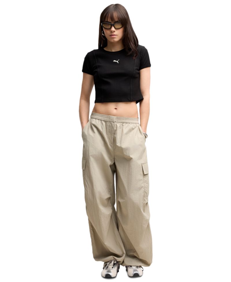 Women's Ribbed Cropped Crewneck T-Shirt