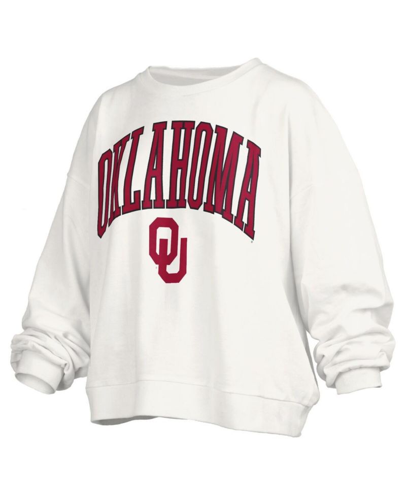 Women's White Oklahoma Sooners Janise Fleece Sweatshirt