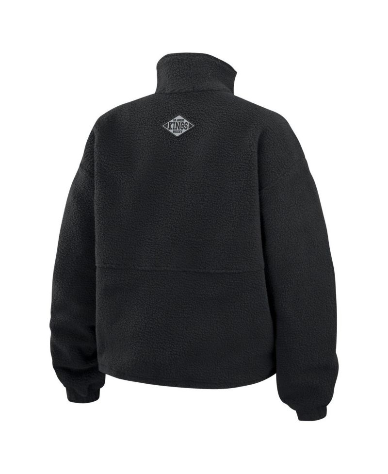 Women's Black Los Angeles Kings Polar Fleece Half-Zip Jacket