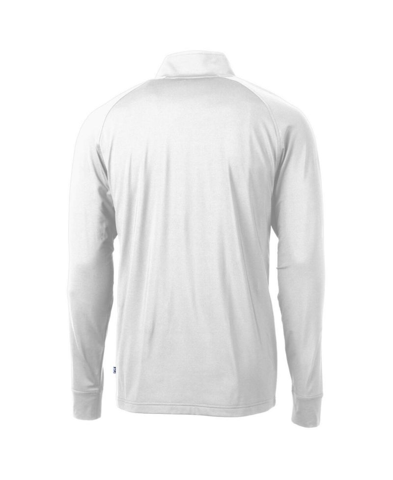 Men's White Buffalo Bills Adapt Eco Knit Stretch Quarter-Zip Throwback Pullover Top