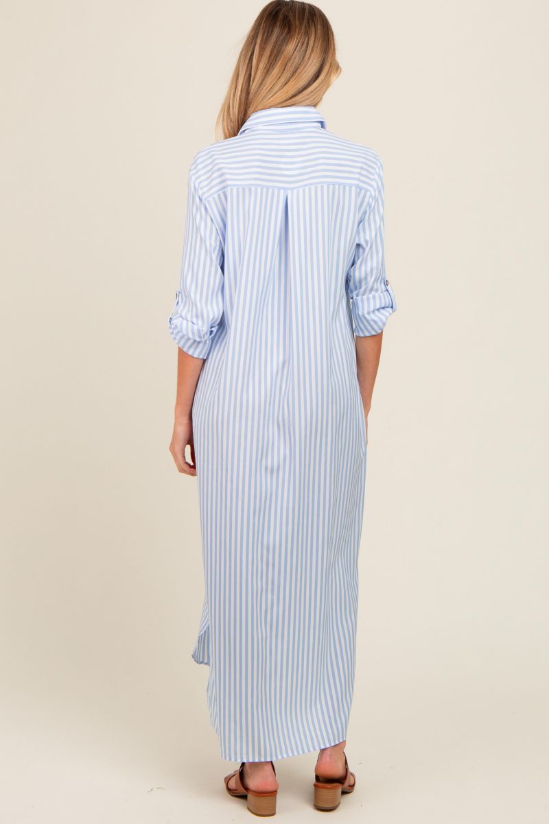 Women's Striped Button Down Maxi Dress
