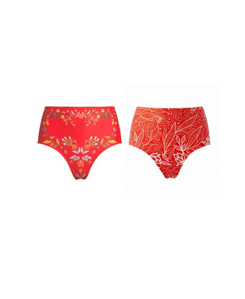 Women's Scarlet Bloom Reversible Bikini Bottom