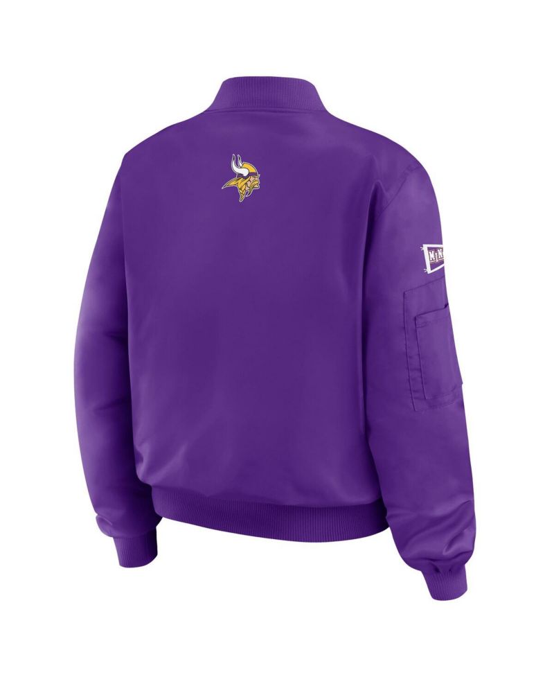 Women's Purple Minnesota Vikings Patch Full-Zip Bomber Jacket