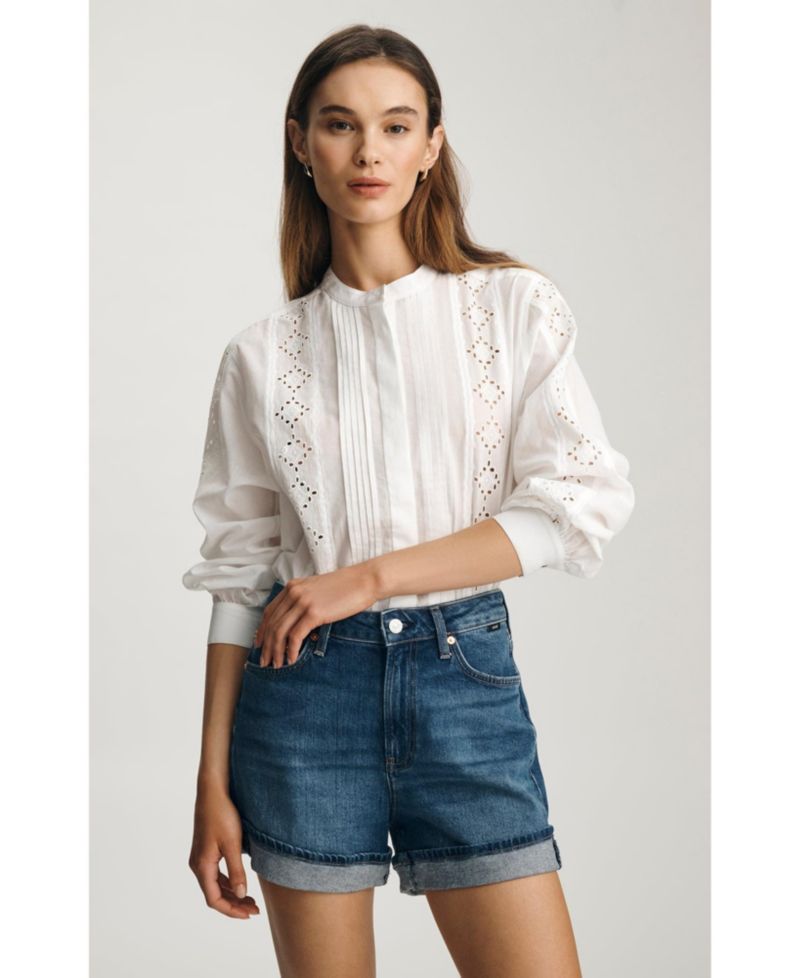 Women's Heidi High-Waisted Cuffed Denim Shorts, 3.5" Inseam