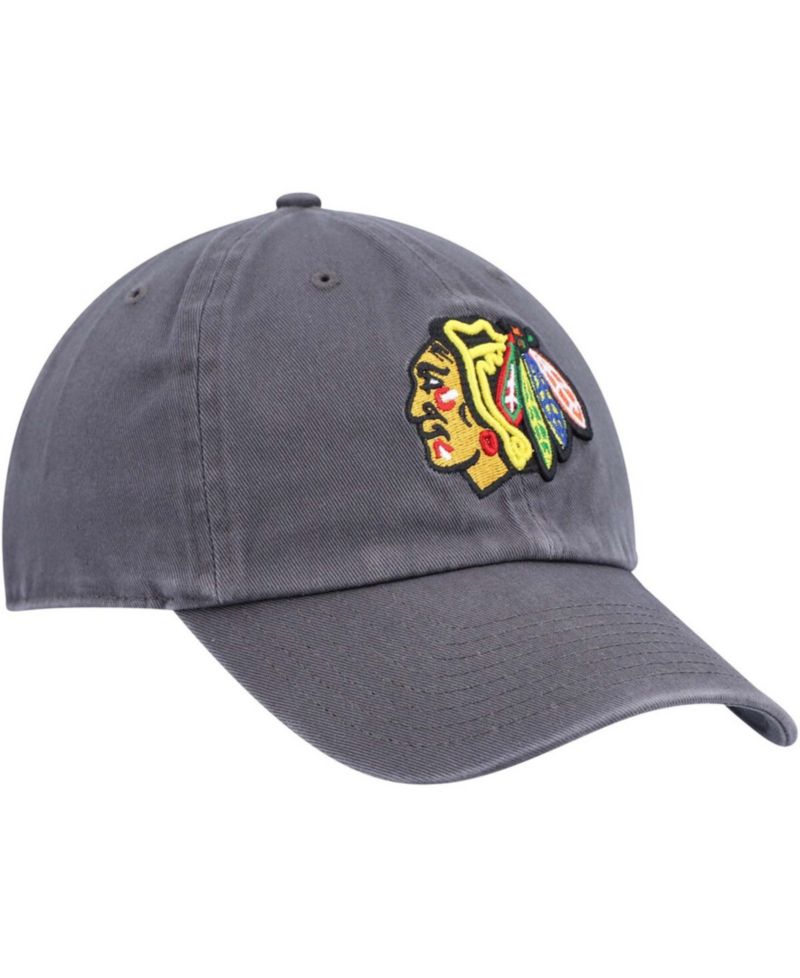 Men's Charcoal Chicago Blackhawks Clean Up Adjustable Hat