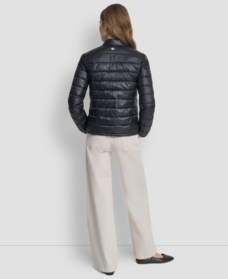 Women's Packable Moto Collar Short Coat