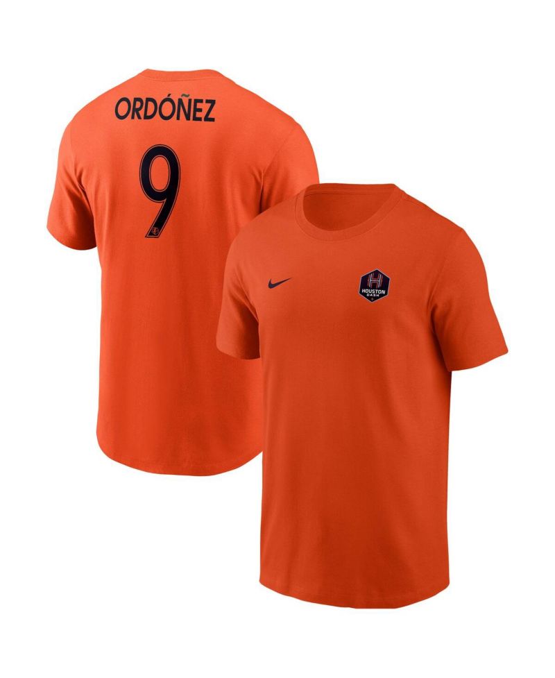 Men's Diana Ordonez Orange Houston Dash Core Crew Neck T-Shirt