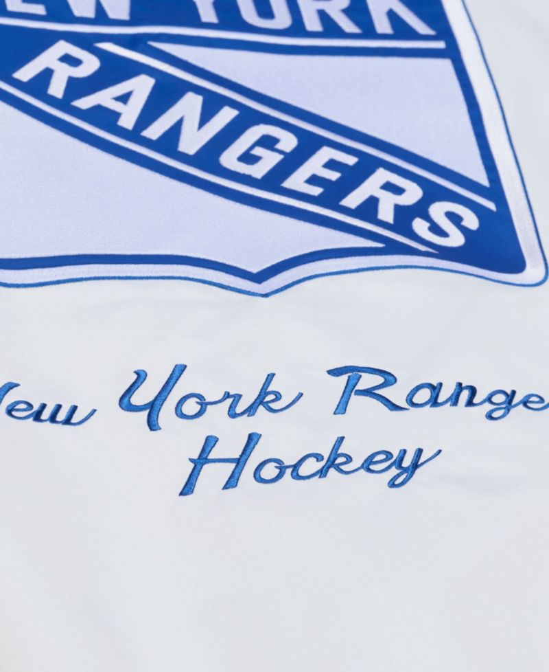 Men's White New York Rangers Arctic Lightweight Satin Full-Snap Jacket